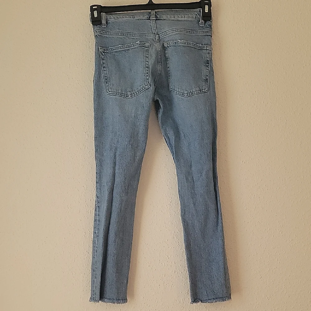 Zara Blue Skinny Jeans with Distressed Details Size 0 - Picture 2 of 10